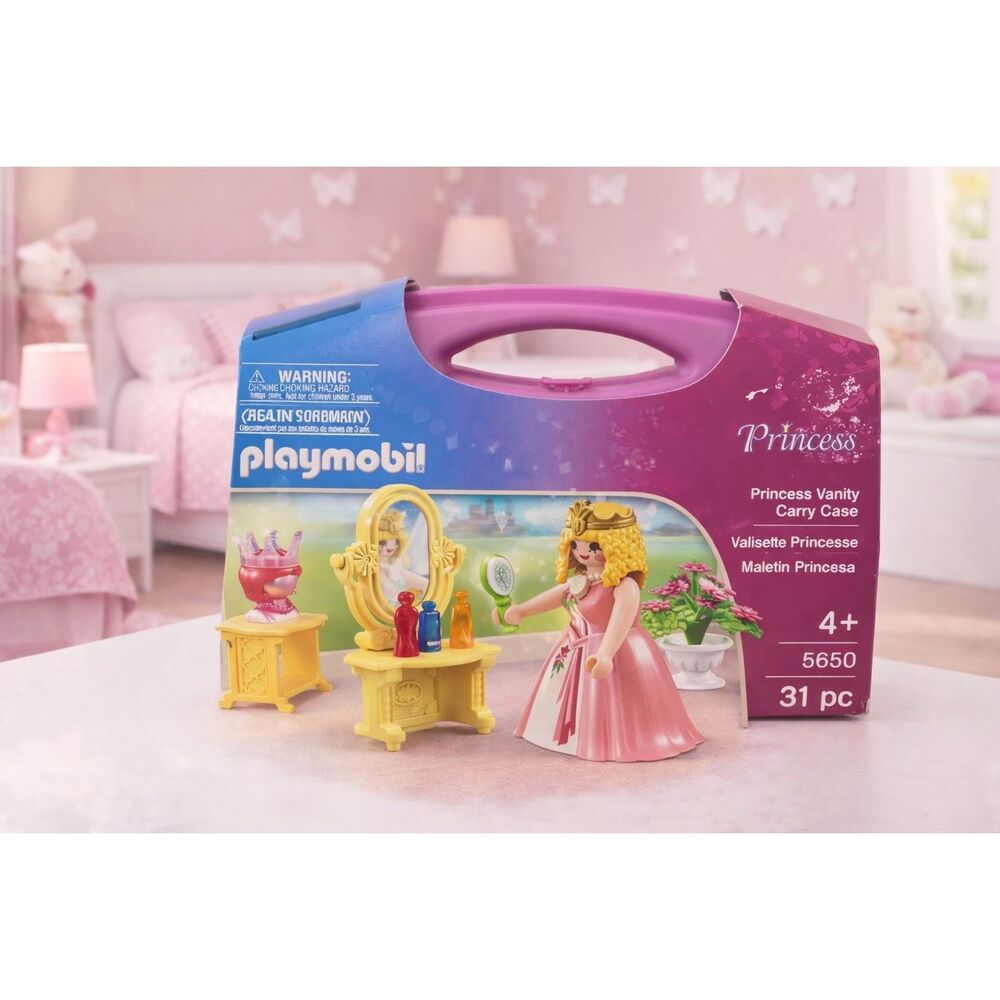 Playmobil Princess Vanity Carry Case pink set 5650 new sealed